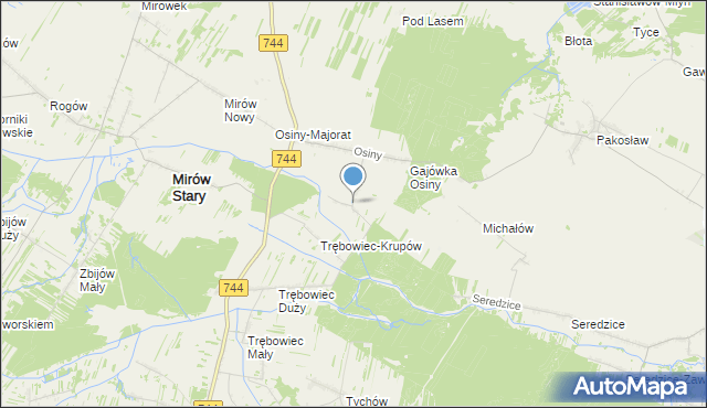 mapa Osiny-Mokra Niwa, Osiny-Mokra Niwa na mapie Targeo